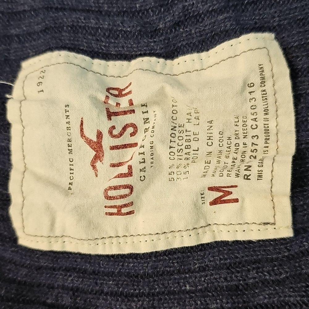 Y2K Vintage Hollister Dark Blue Babydoll Sweater Top - Picture 2 of 16